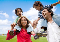 Happy Family Having Fun Outside Happy Family Having Fun Outside